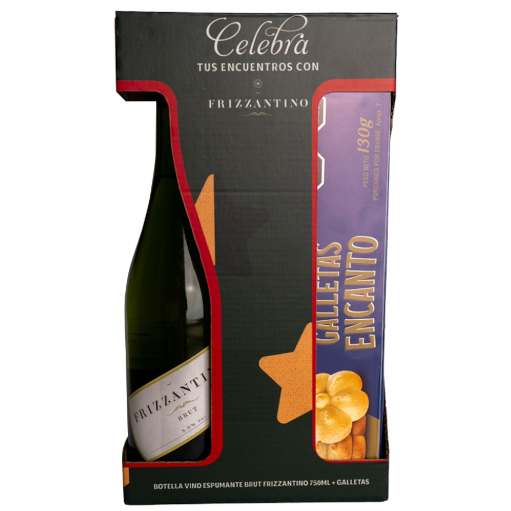Vino Espumante Frizzantino Brut 750Ml + Galletas Encanto 130Gr