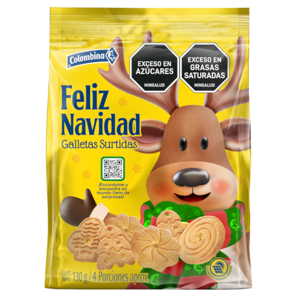 Galleta Feliz Navidad Colombina Bolsa 130Gr