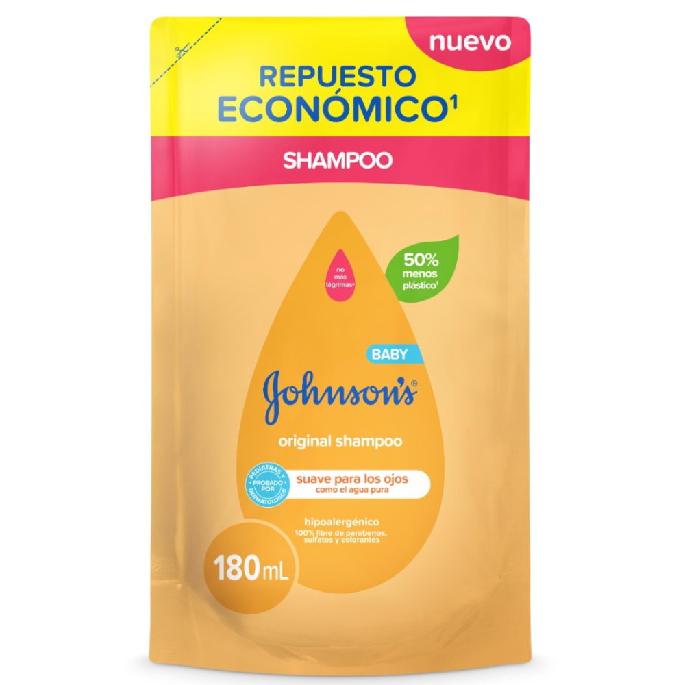Shampoo Johnson's Baby Original Repuesto Económico 180Ml