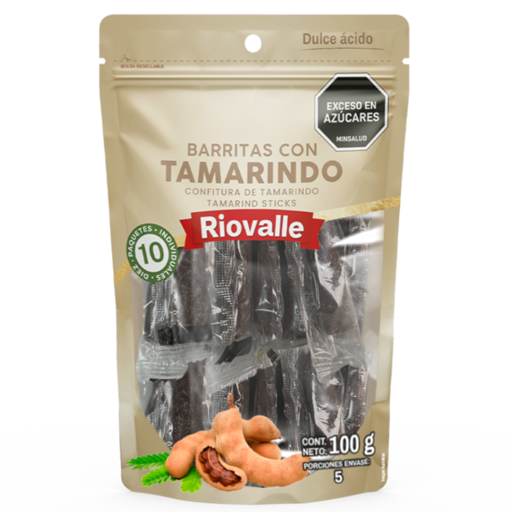 Barritas Con Tamarindo Riovalle 10 Unidades 100Gr