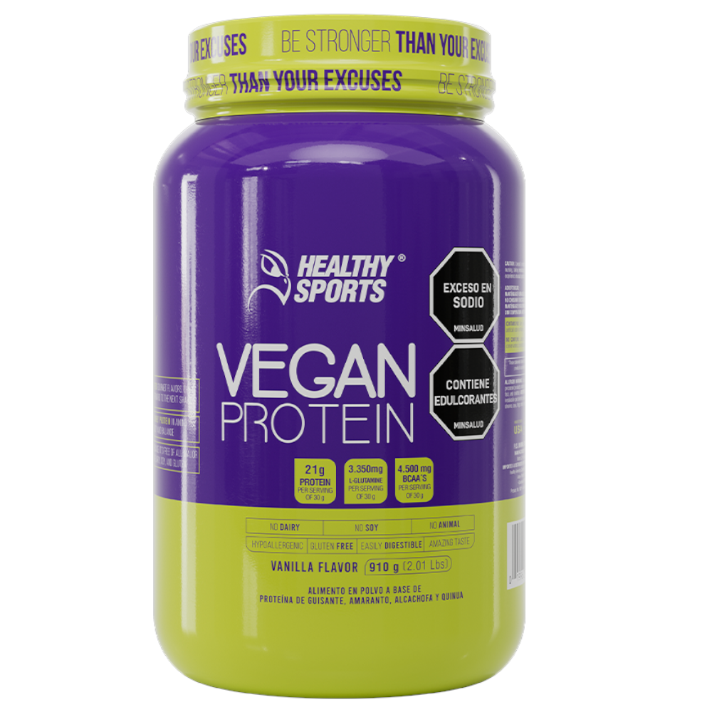 Proteina Vegana Sabor Vainilla  Healthy Sports 910Gr