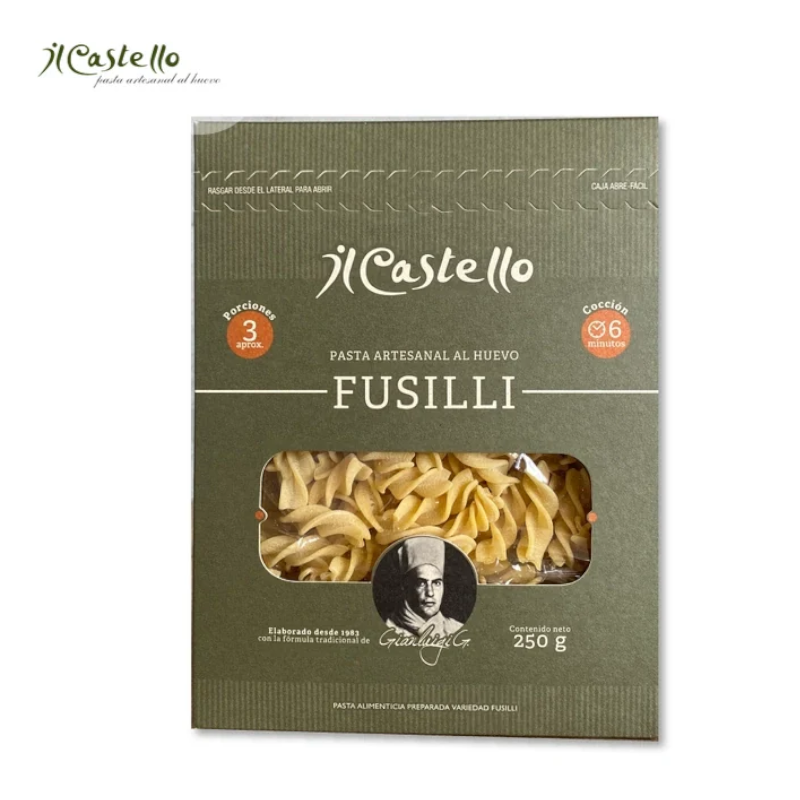 Pasta Artesanal Al Huevo Fusilli  IL Castello 250Gr