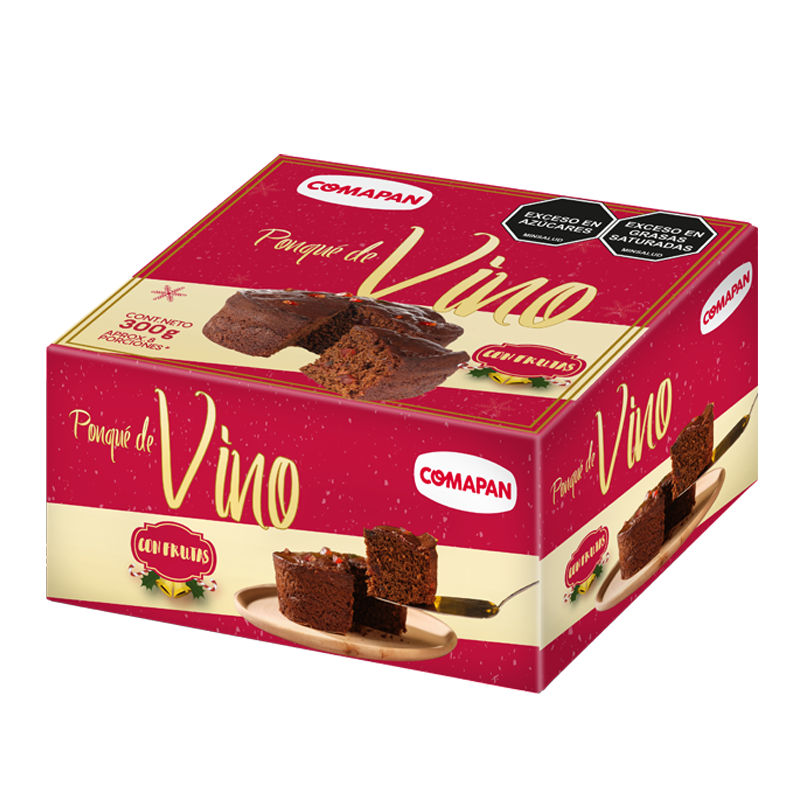 Ponqué De Vino Con Frutas  Comapan 300Gr Navidad
