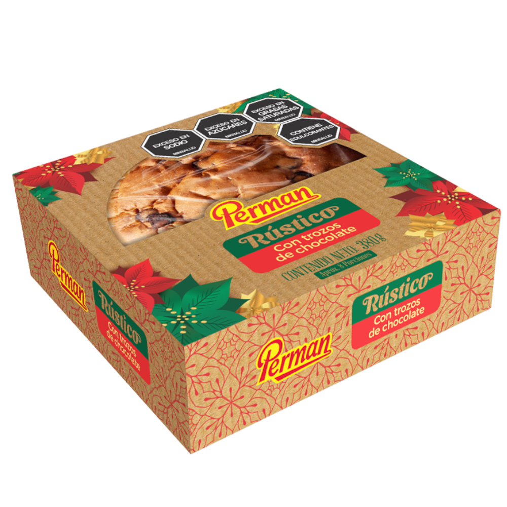 Pan Rustico Perman Navidad Con Trozos De Chocolate 380Gr
