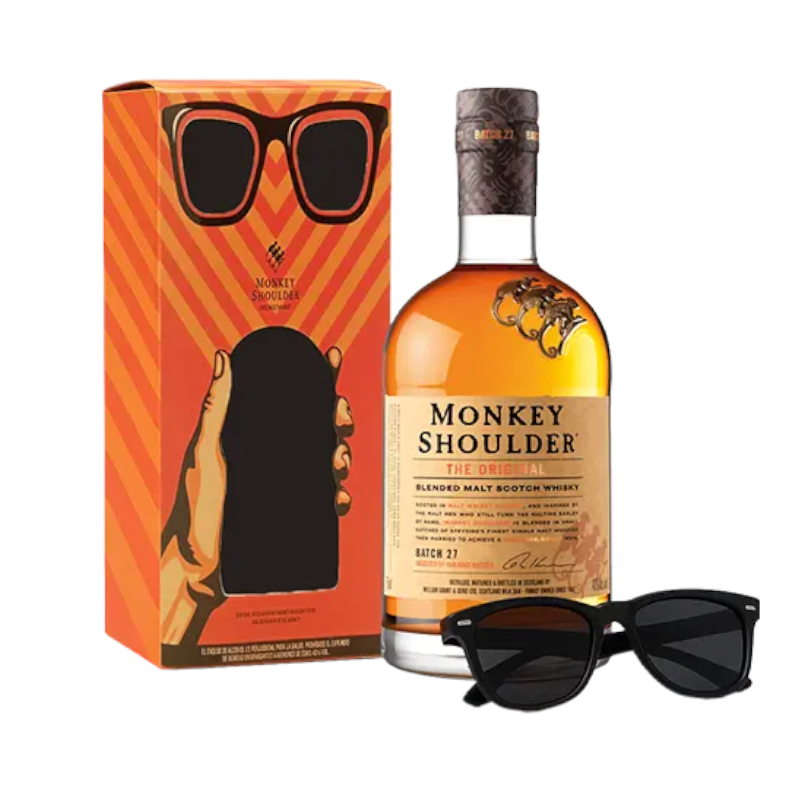 Estuche Whisky Monkey Shoulder 700Ml + Gafas