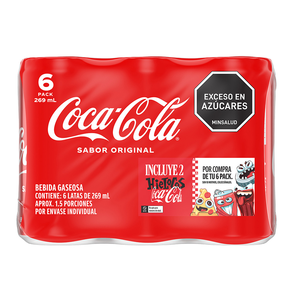 Coca Cola Original Lata 269Ml 6 Unidades + 2 Hielocos