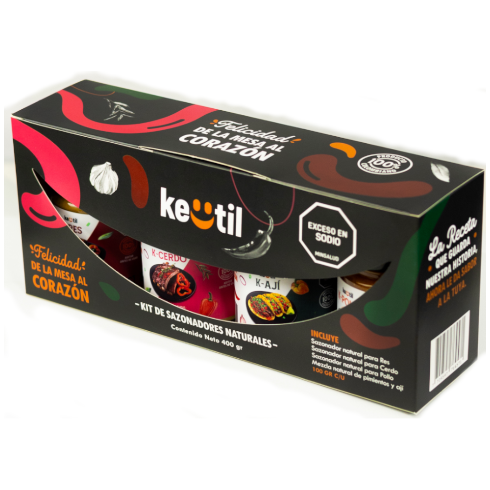Kit De Sazonadores Naturales Surtidos Keutil 100Gr 4 Unidades