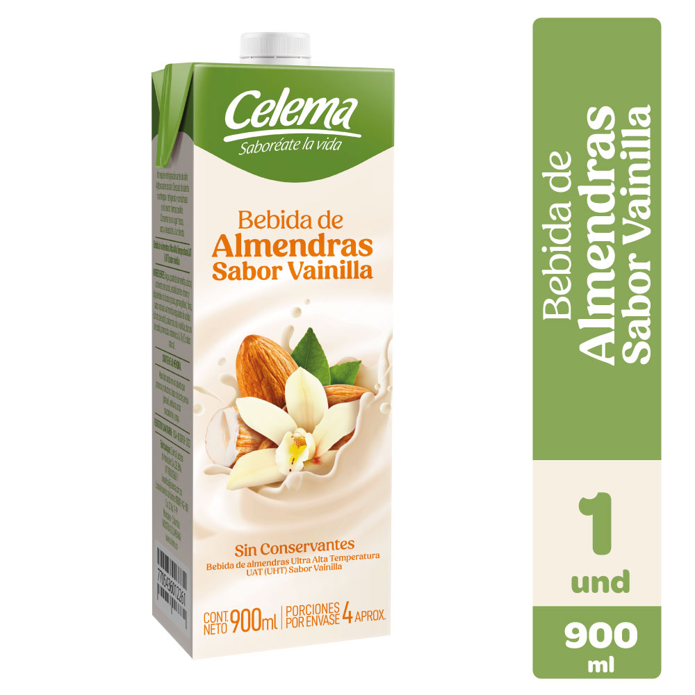 Bebida  Almendras Celema Sabor Vainilla Tetrapak 900Ml