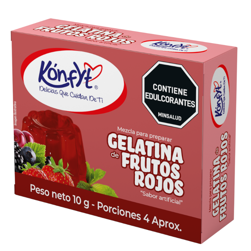 Gelatina Kónfyt Frutos Rojos Sin Azucar 10Gr