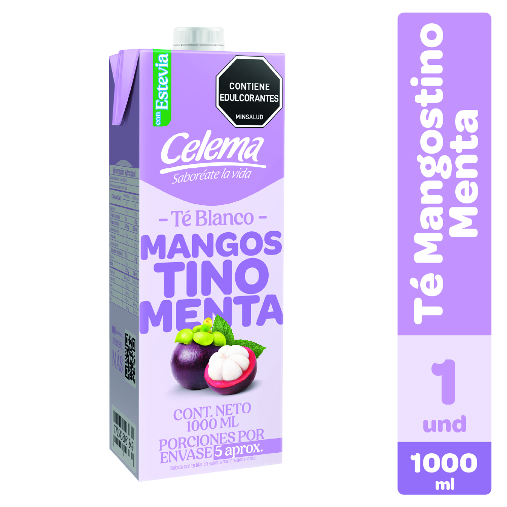 Té Blanco Líquido Mangostino Menta Celema 1000Ml