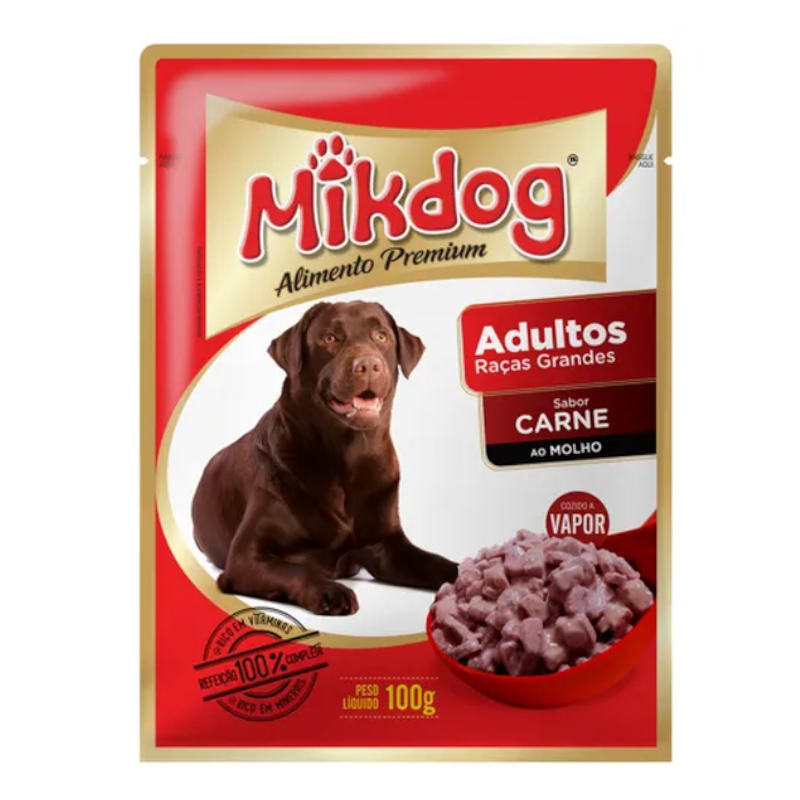 Mikdog Adultos Razas Grandes Sabor Carne 100Gr