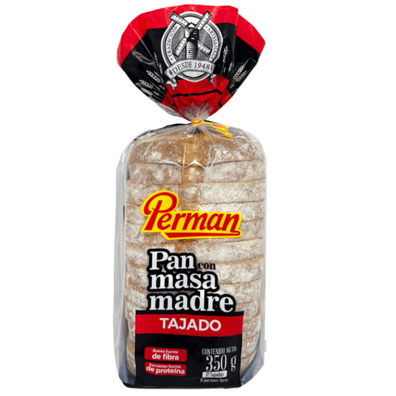 Pan Tajado Perman Blanco De Masa Madre 350Gr