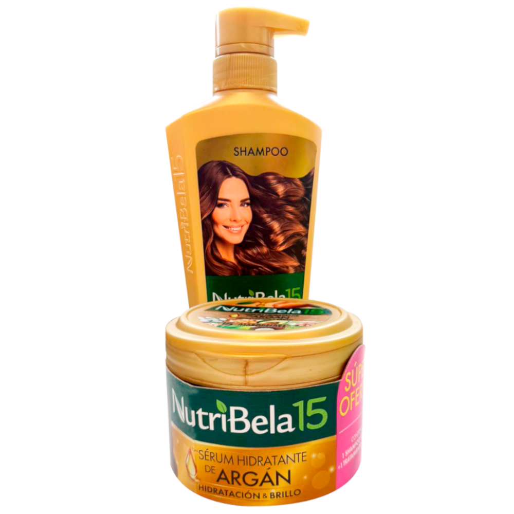 Shampoo Nutribela Sérum Hidratante De Argán 400Ml + Tratamiento De Argán 300Ml