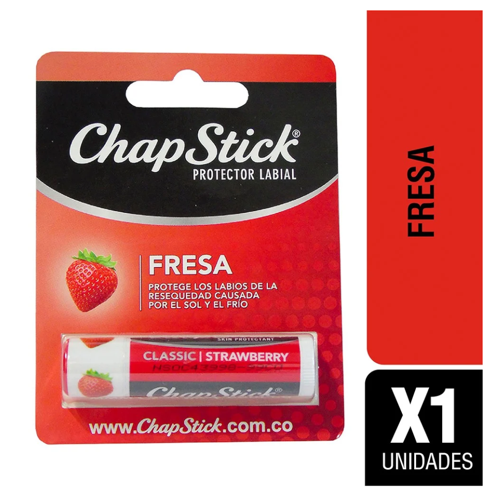 Chap Stick Fresa Protector Labial 1 Unidad