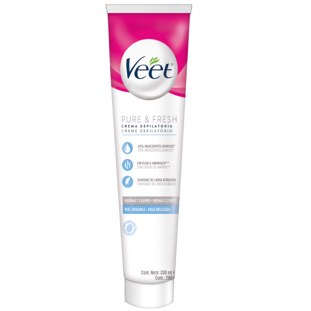Crema Depilatoria Veet Pure Y Fresh Piernas Y Cuerpo 200Ml