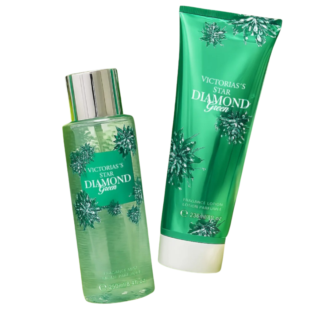 Splash Victoria's Secret Diamond  Green 250Ml + Crema  236Ml