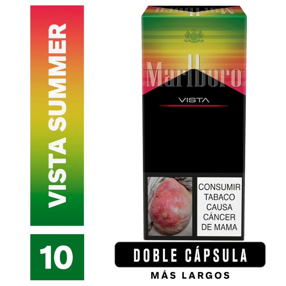 Cigarrillo Marlboro Vista Rojo Verde 10 Unidades