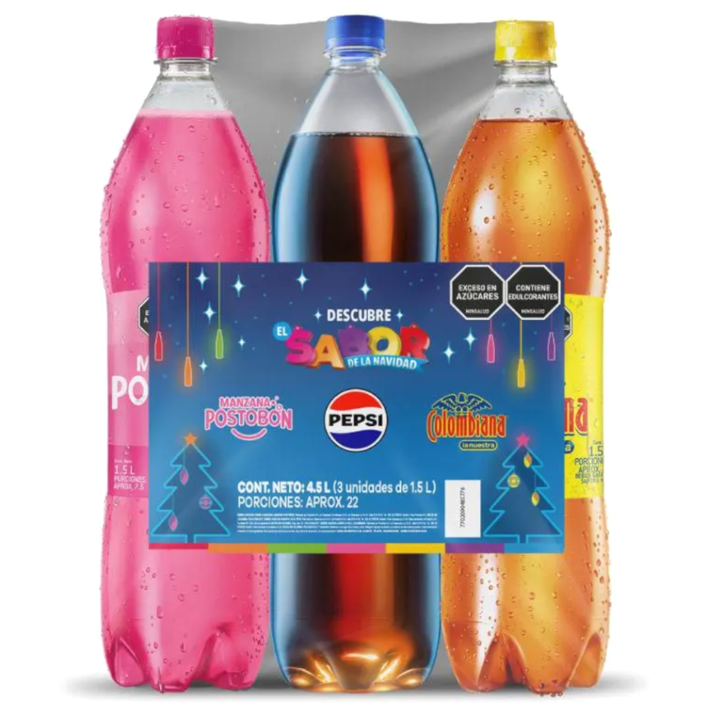 Manzana Postobón 1.5Ml + Colombiana 1.5Ml + Pepsi 1.5Ml