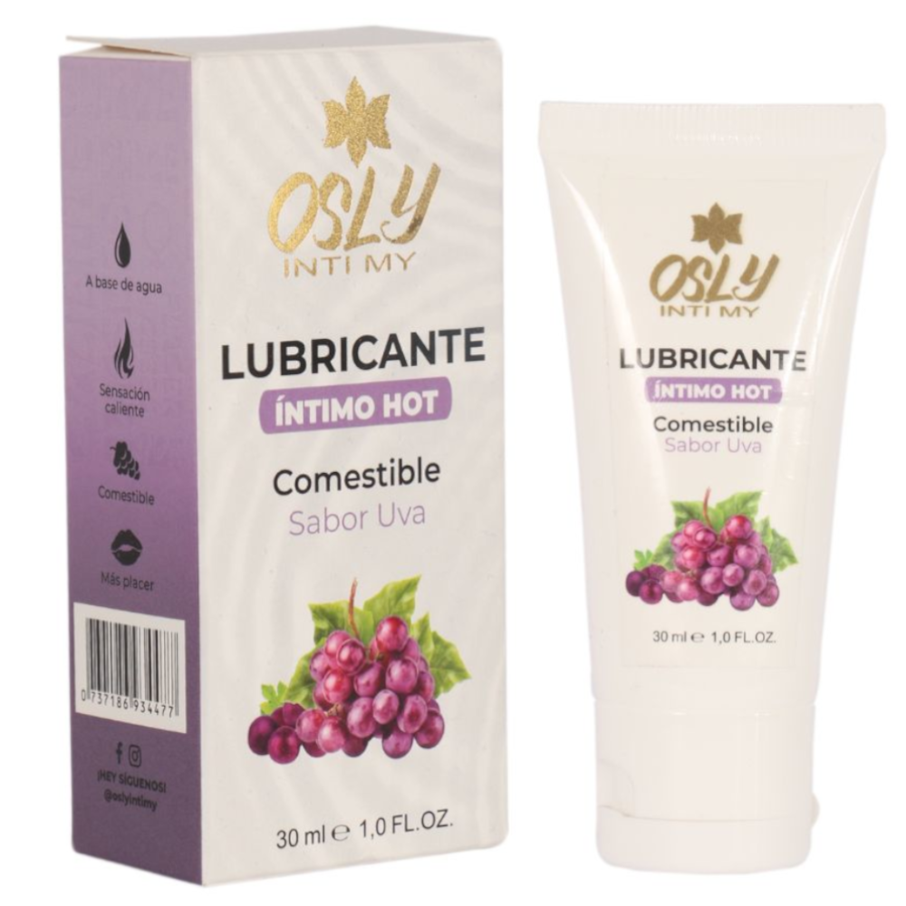 Lubricante Íntimo Hot Osly Inti My Comestible Sabor Uva 1 Unidad 30Ml
