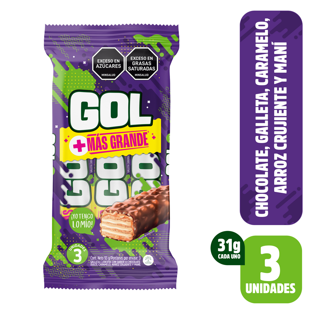 Chocolatina Gol 31Gr 3 Unidades