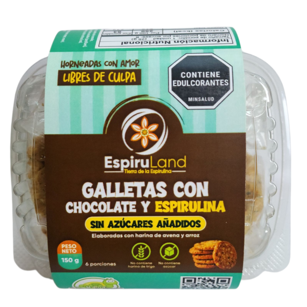 Galletas Con Chocolate Y Espirulina  Espiru Land 180Gr