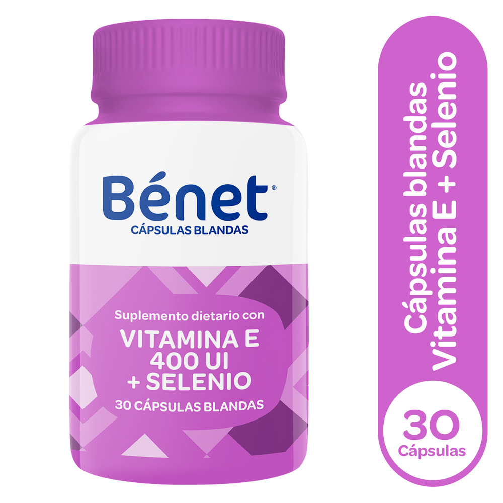 Cápsulas Blandas Bénet Vitamina E 400UI + Selenio 30 Capsulas