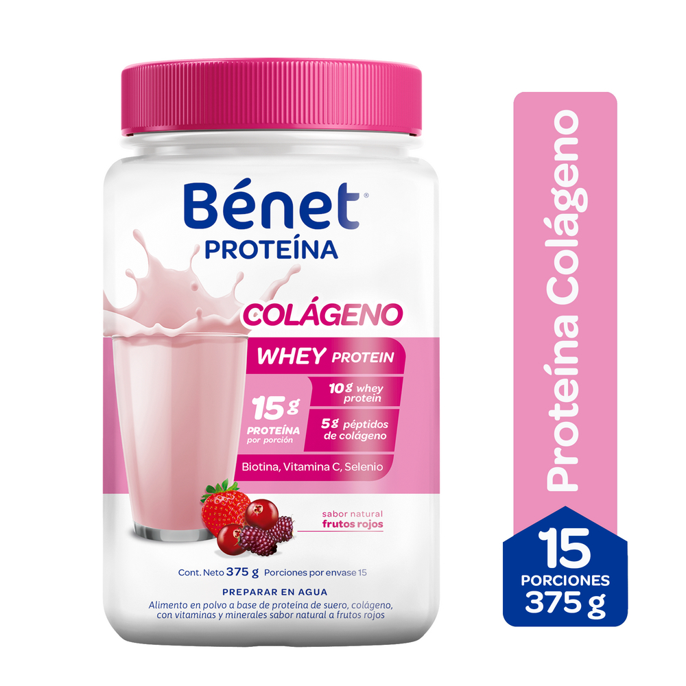 Proteína Bénet  Colágeno Sabor Frutos Rojos 375Gr