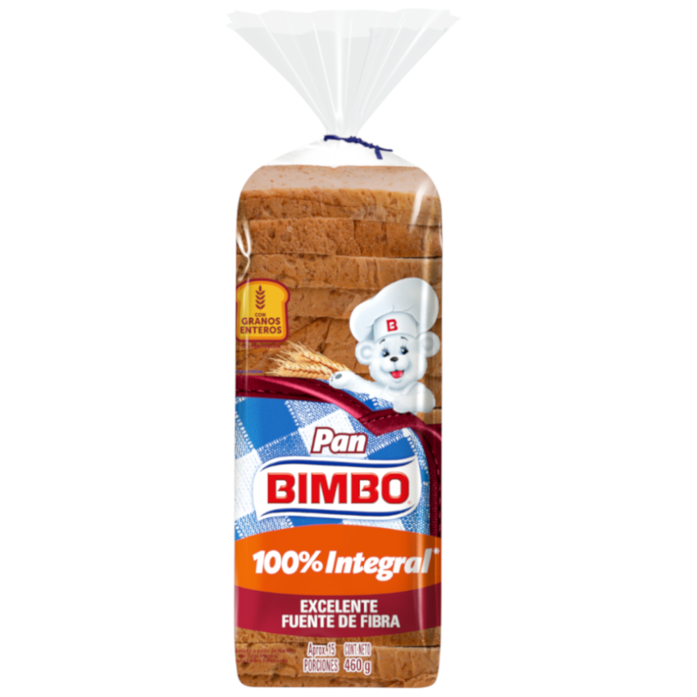 Pan Tajado Bimbo 100% Integral 460Gr