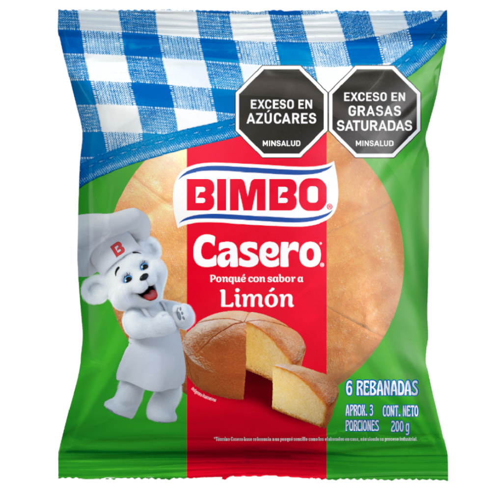 Ponque Casero Bimbo Limón 200Gr