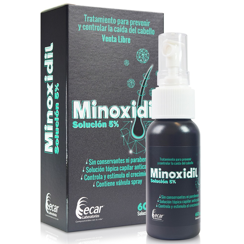 Tratamiento Minoxidil Solución 5% Para Prevenir Y Controlar La Caída Del Cabello 60Ml