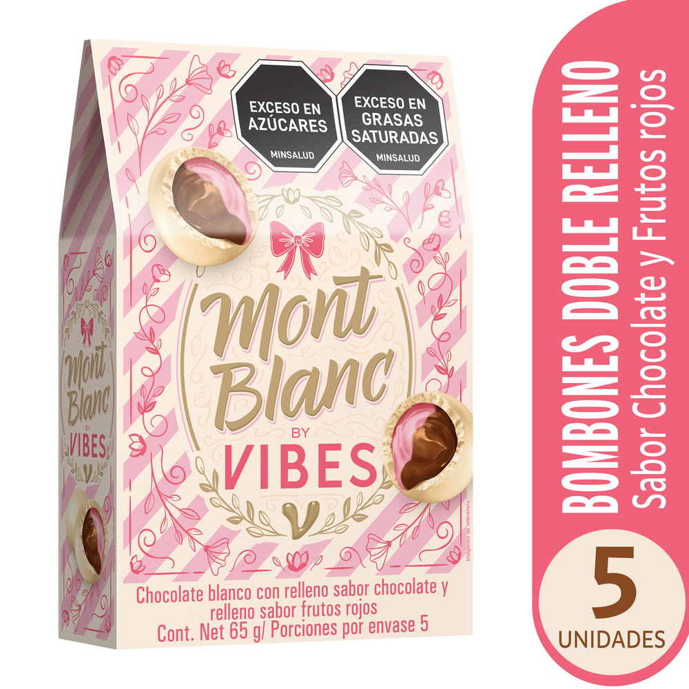 Bombones De Chocolate Montblanc By Vibes Doble Relleno 5 Unidades 65Gr