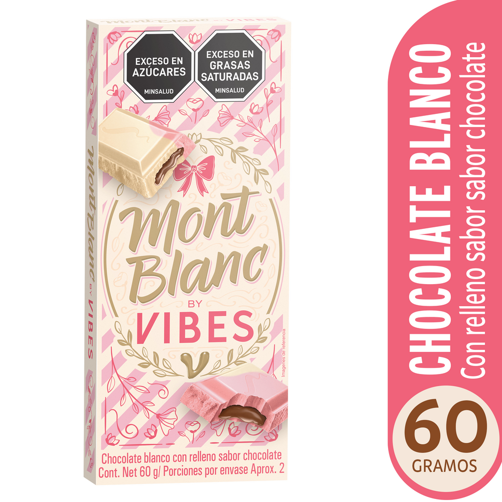 Chocolate Blanco Montblanc By Vibes Con Relleno Sabor Chocolate