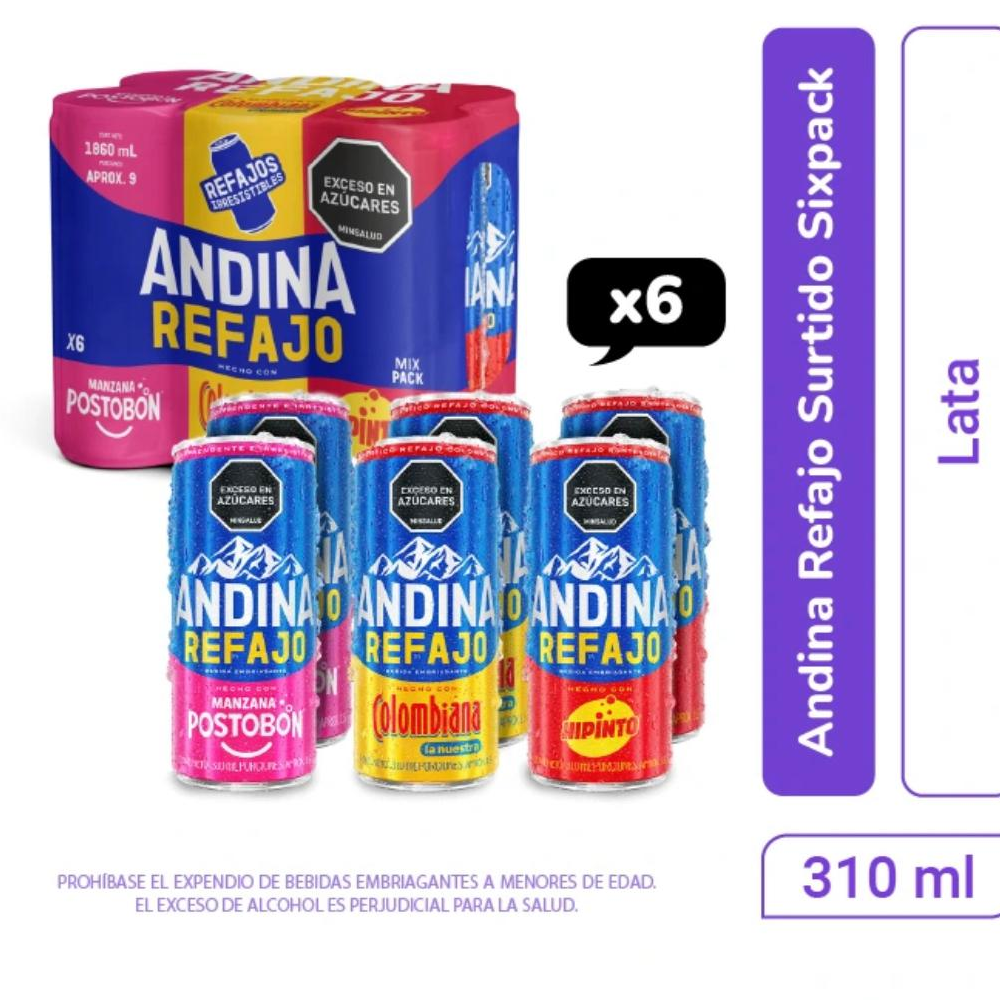 Refajo Andina Surtido 310Ml 6 Unidades