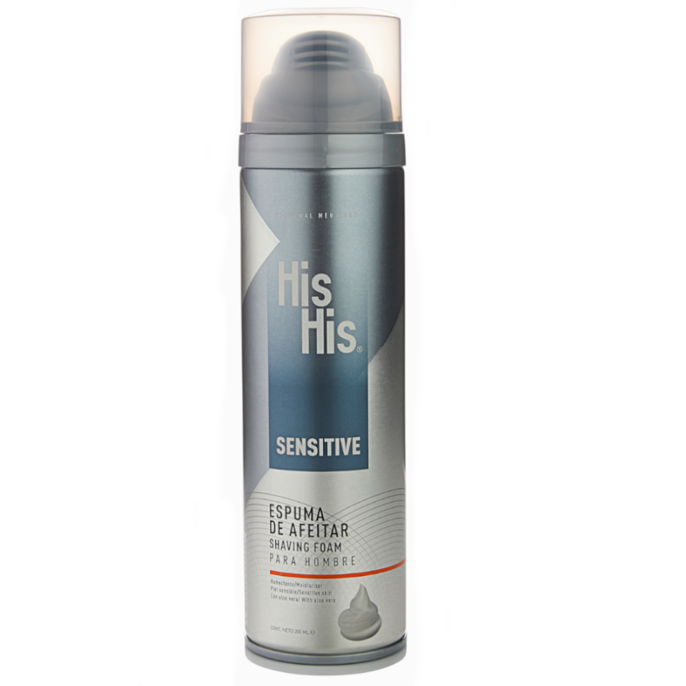 Espuma De Afeitar His Sensitive Para Hombre 200Ml