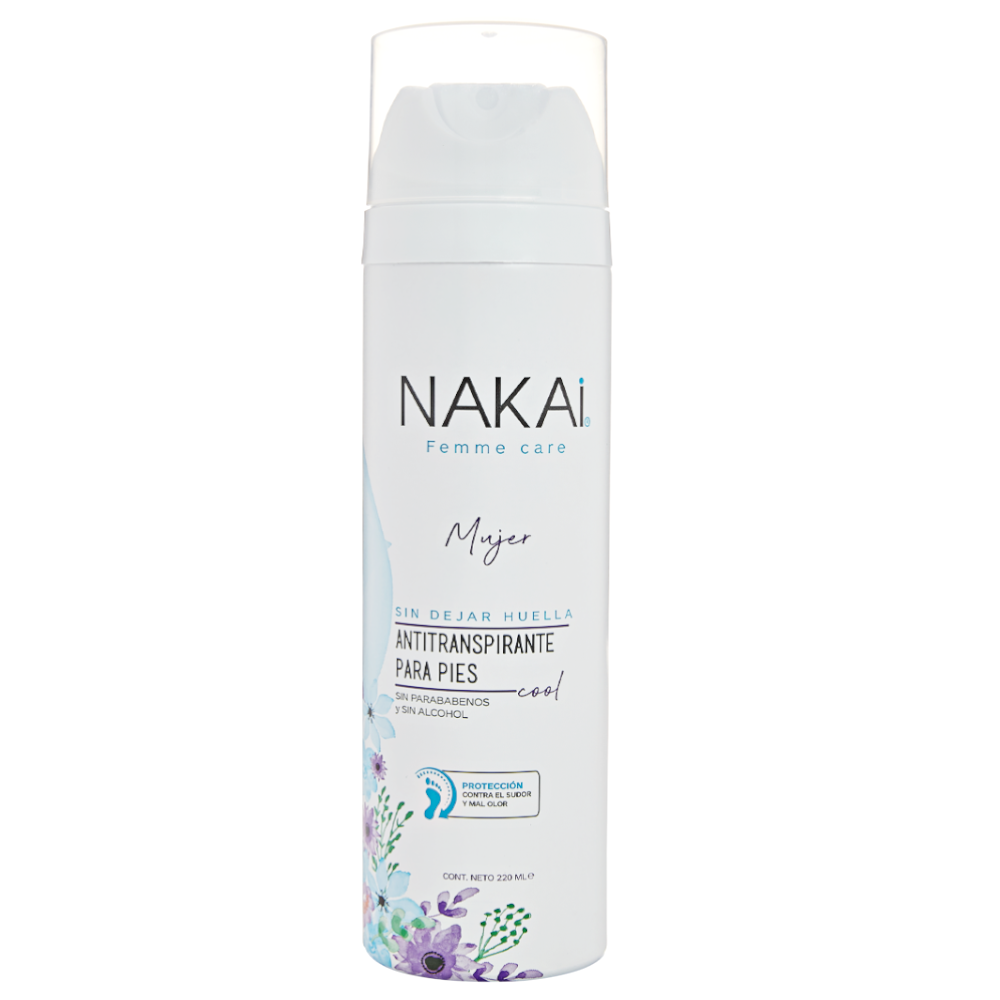 Antitranspirante Para Pies  De Mujer Nakai Spray 220Ml