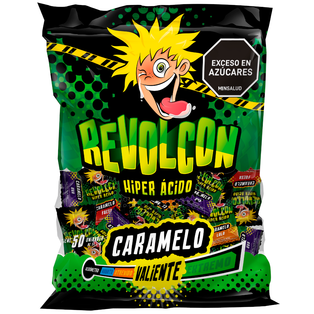 Caramelo Revolcon Hiper Ácido 50 Unidades 250Gr