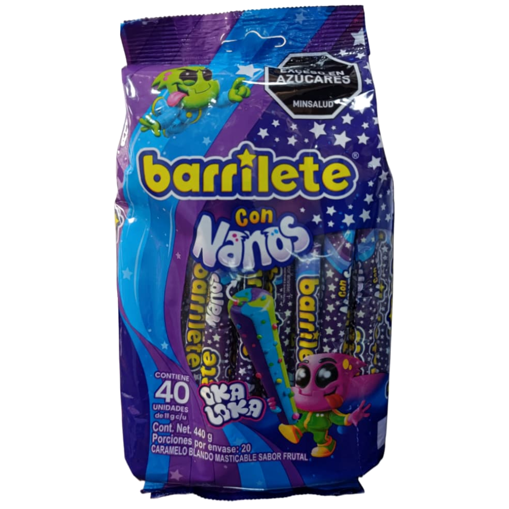 Barrilete Con Nanos Oka Loka 40 Unidades 440Gr
