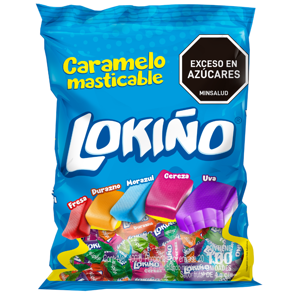 Caramelo Masticable Lokiño 100 Unidades 400Gr