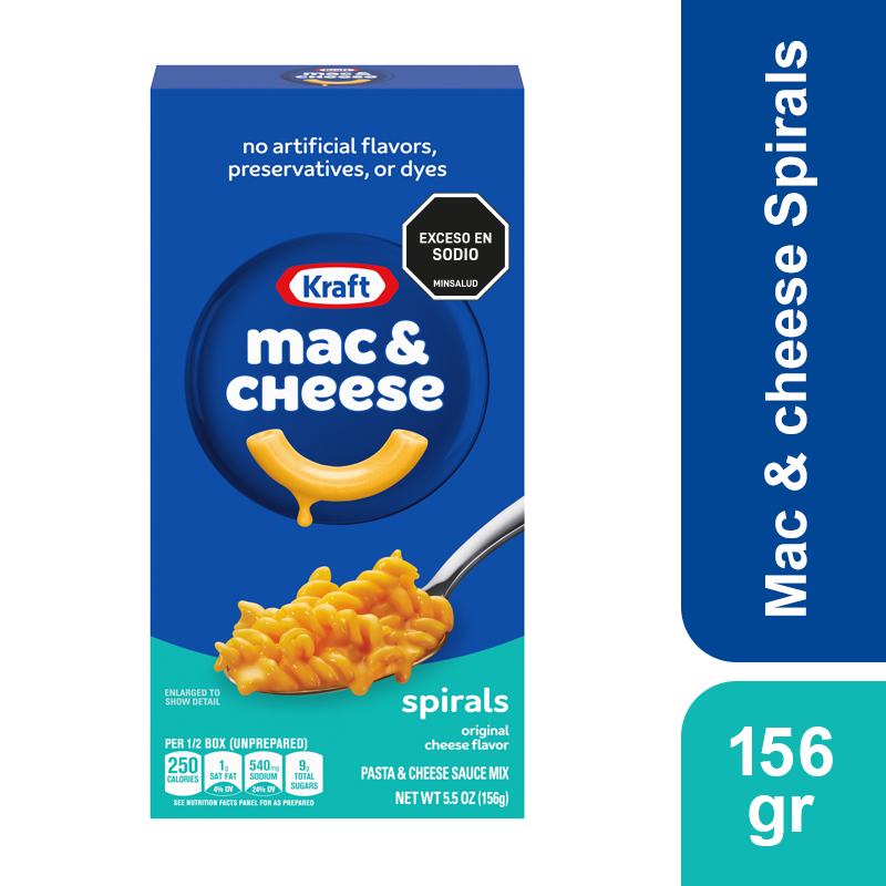 Macarrones Y Queso Kraft Espirales 156Gr
