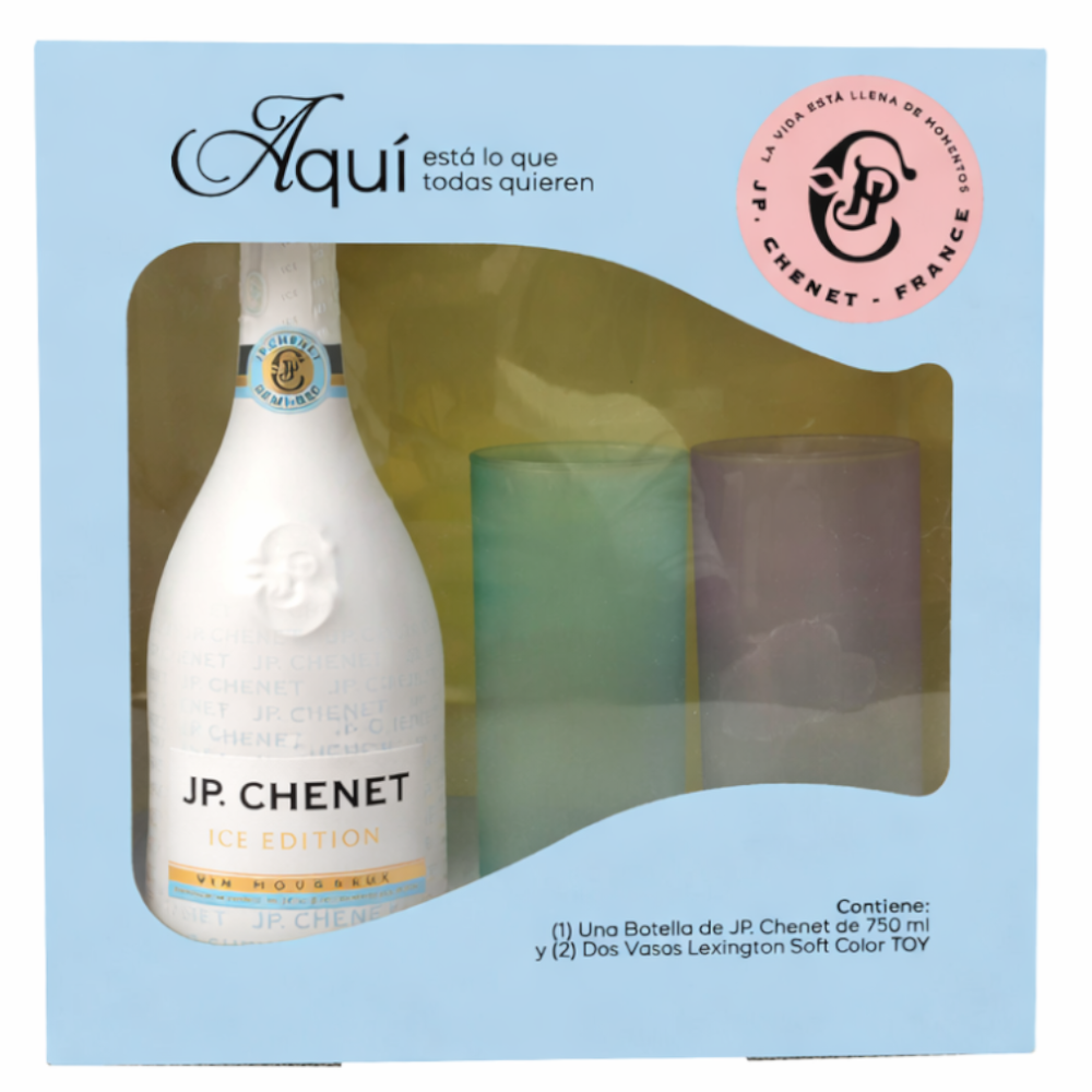 Vino Blanco Jp Chenet Ice Edition 750Ml + 2 Vasos Lexington Soft Color Toy