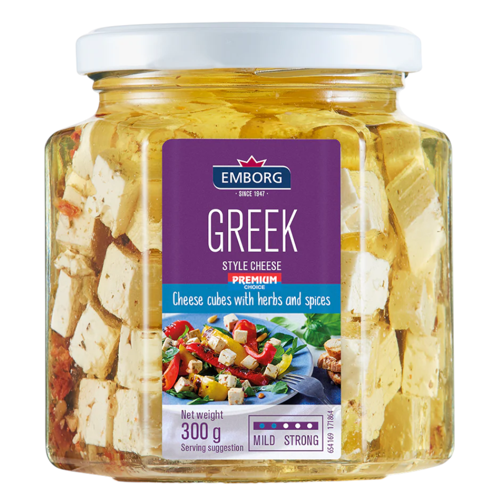 Cubos De Queso Estilo Griego Con Aceitunas Emborg 300Gr