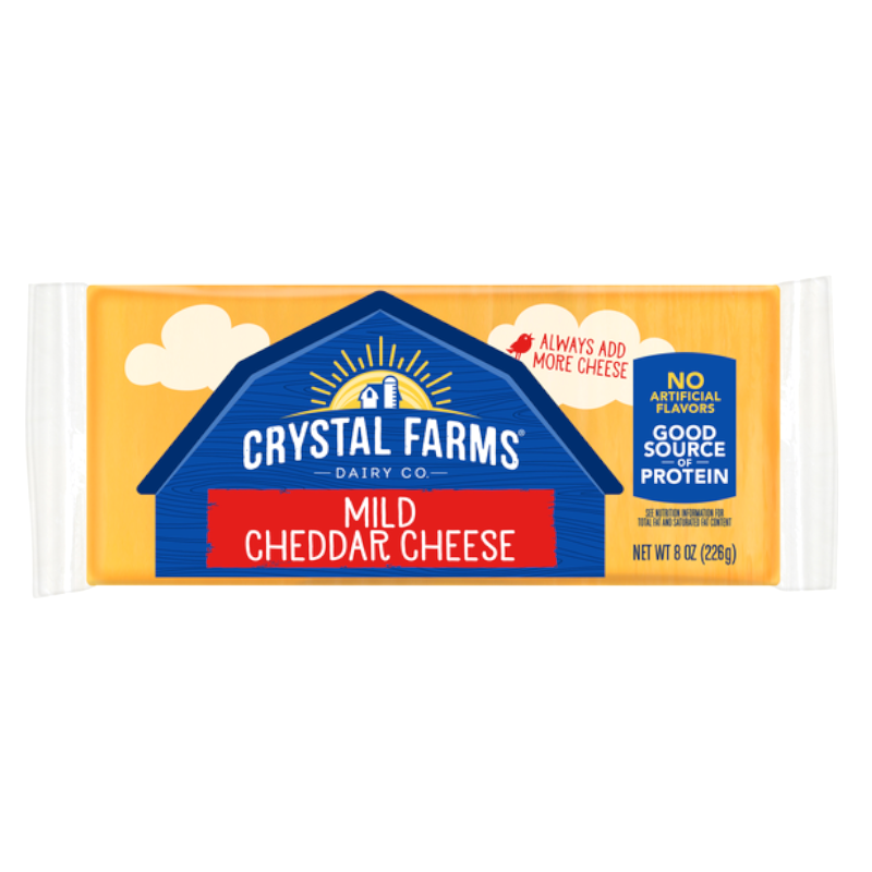 Queso Mild Cheddar Cheese Crystal Farms 226Gr