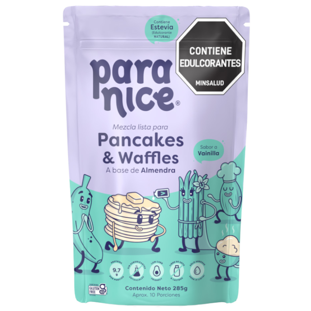 Mezcla Para Pancakes Y Waffles A Base De Almendra Sabor A Vainilla Paranice 285Gr