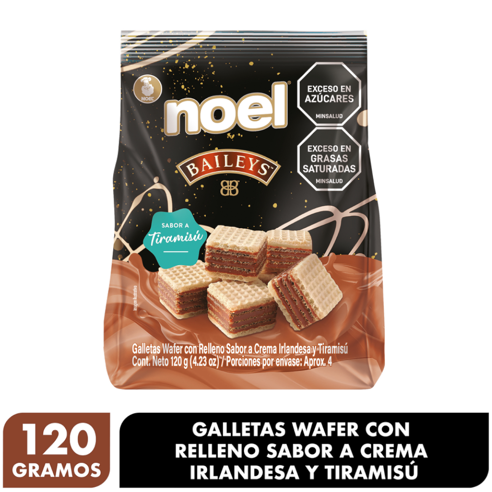 Galletas Wafer Noel Baileys Con Relleno Sabor A Crema Irlandesa Y Tiramisú 120Gr