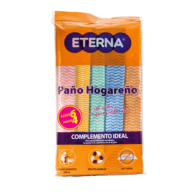 Paño Hogareño Eterna Pague 4 Lleve 6 Unidades