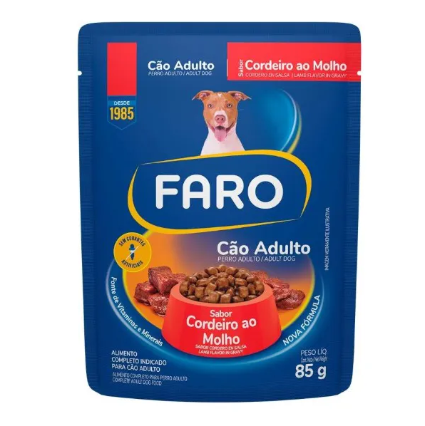 Alimento Para Perros Faro Cordeiro Ao Molho 85Gr