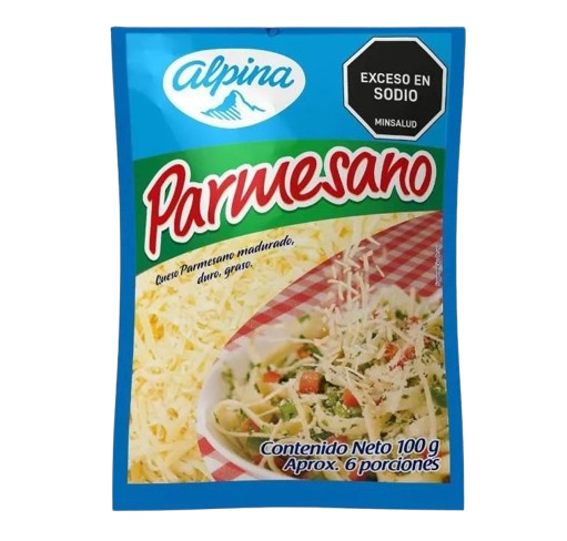 Queso Parmesano Alpina Sin Zipper 100Gr