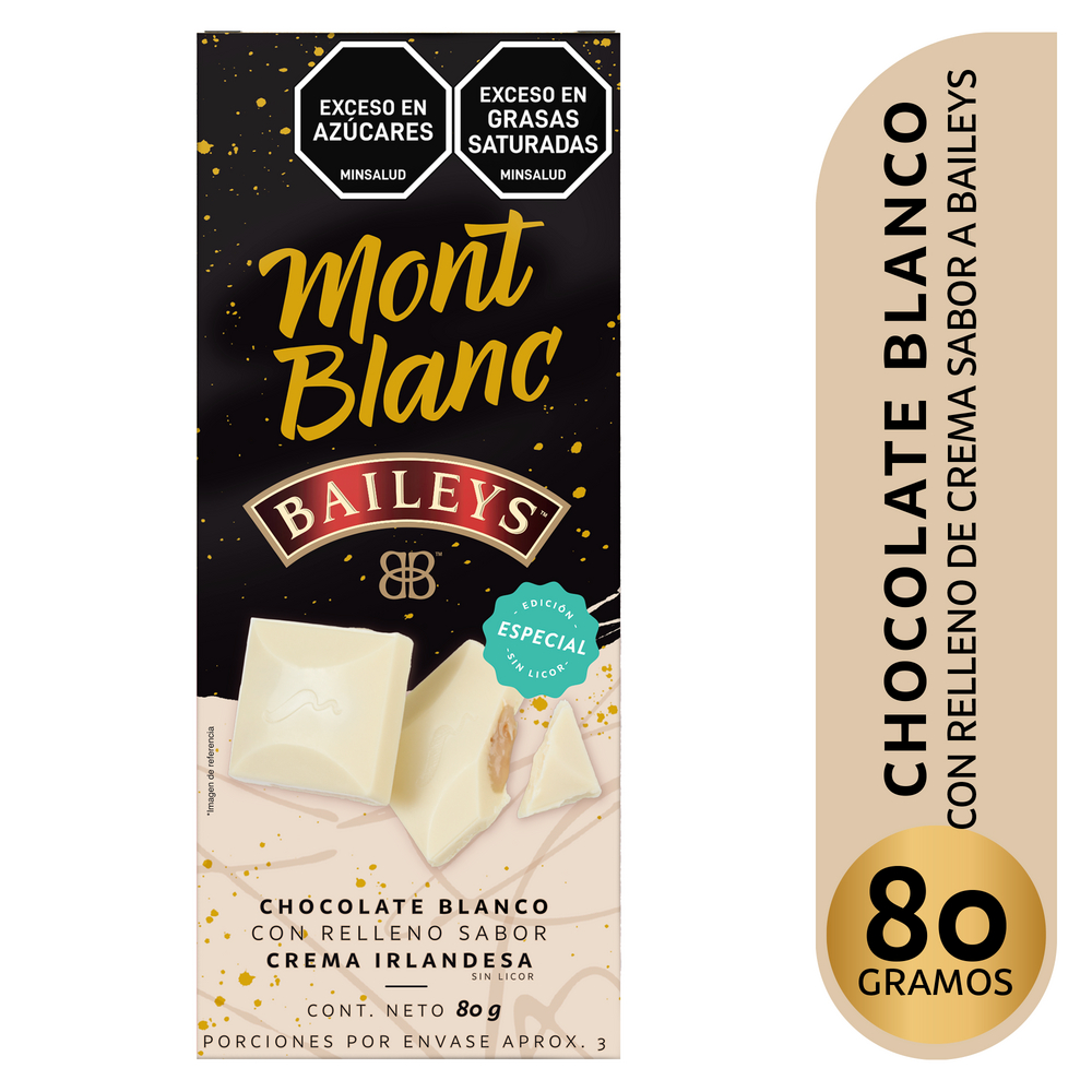 Chocolatina Montblanc Baileys Blanca 80Gr