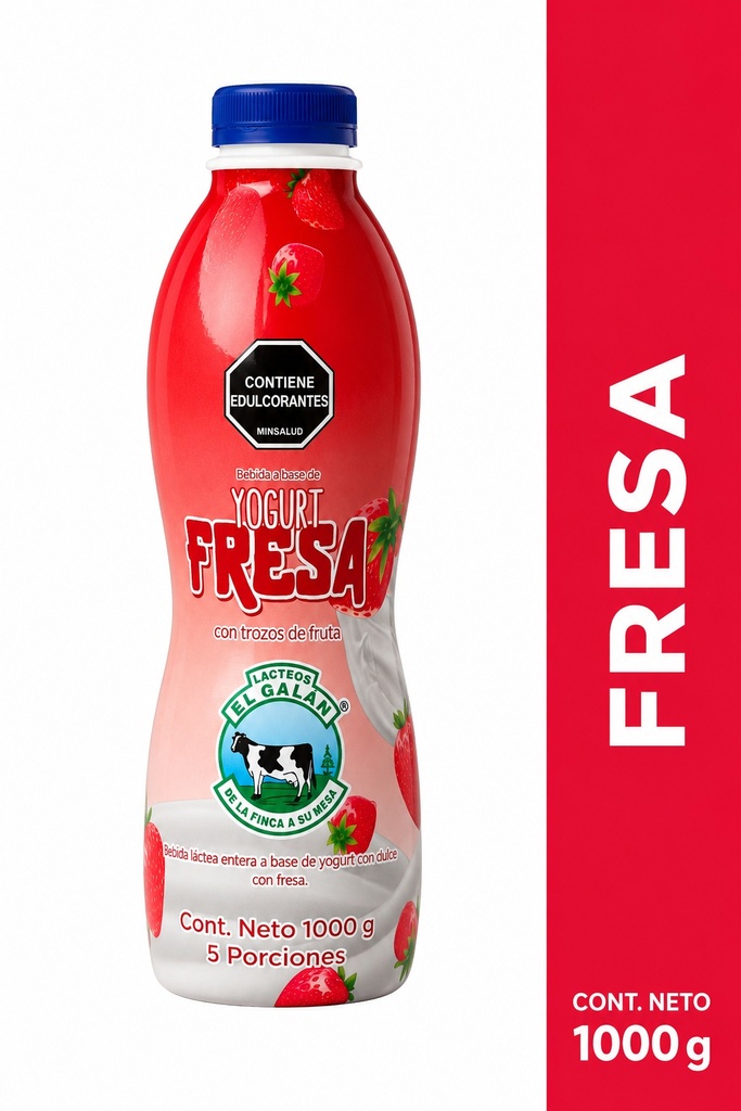 Yogurt El Galán Fresa Pote 1000Gr