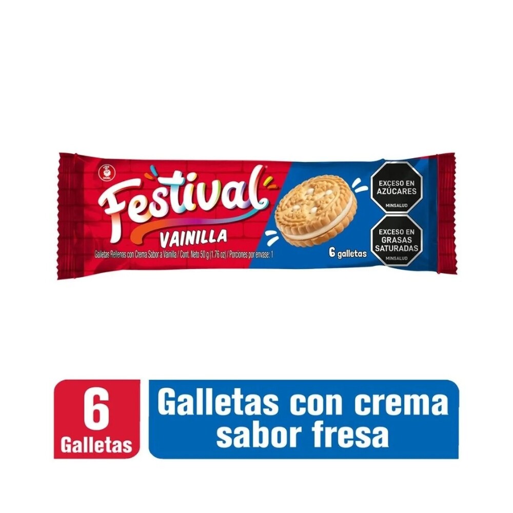 Galletas Festival Vainilla 50Gr 6 Unidades